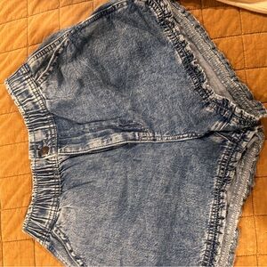 American Eagle Outfitters Mom Distressed Blue Denim Shorts